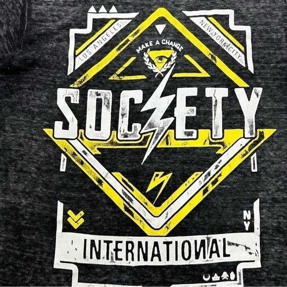 Society Shirt Mens Small Crewneck Tee Burnout Casual Streetwear Basic Party - Picture 3 of 6